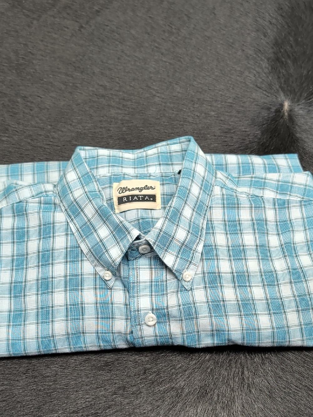 Men's Wrangler Riata 2xlt Western Plaid Shirt 2xl Tall - Picture 12 of 12